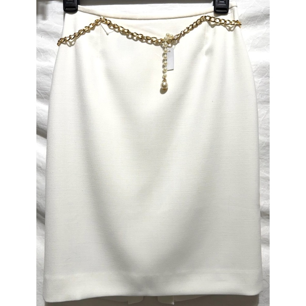 Tahari Arthur S. Levine Petite Women's Size 0P Ivory Color Midi Pencil Skirt